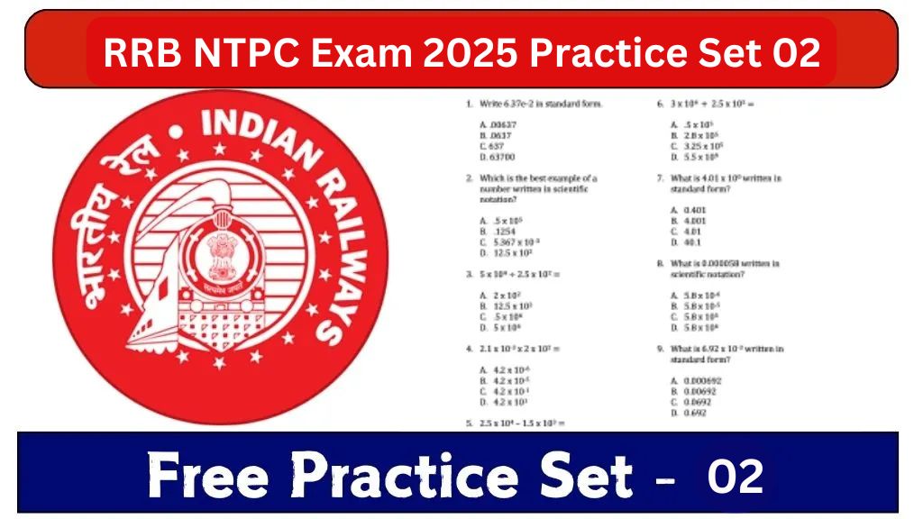 RRB NTPC 2025 Exam Practice Set 02, CBT Exam, Answers All Free MCQs Now