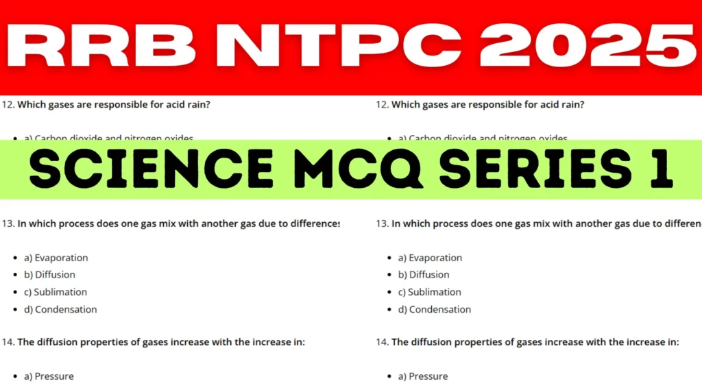 RRB NTPC 2025 Science MCQ Series 1