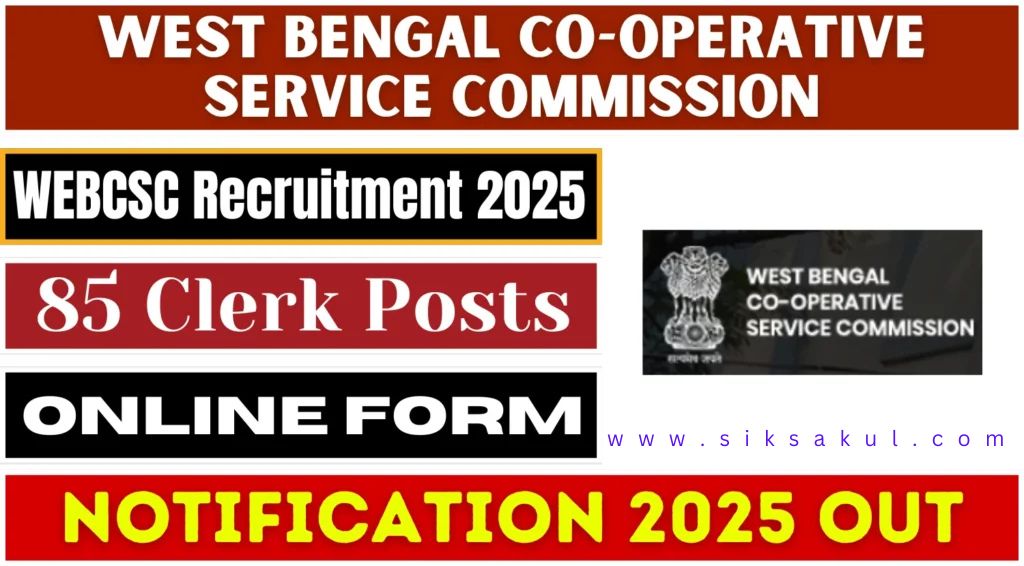 WB Co-operative Service Commission (WEBCSC) Clerk Recruitment 2025