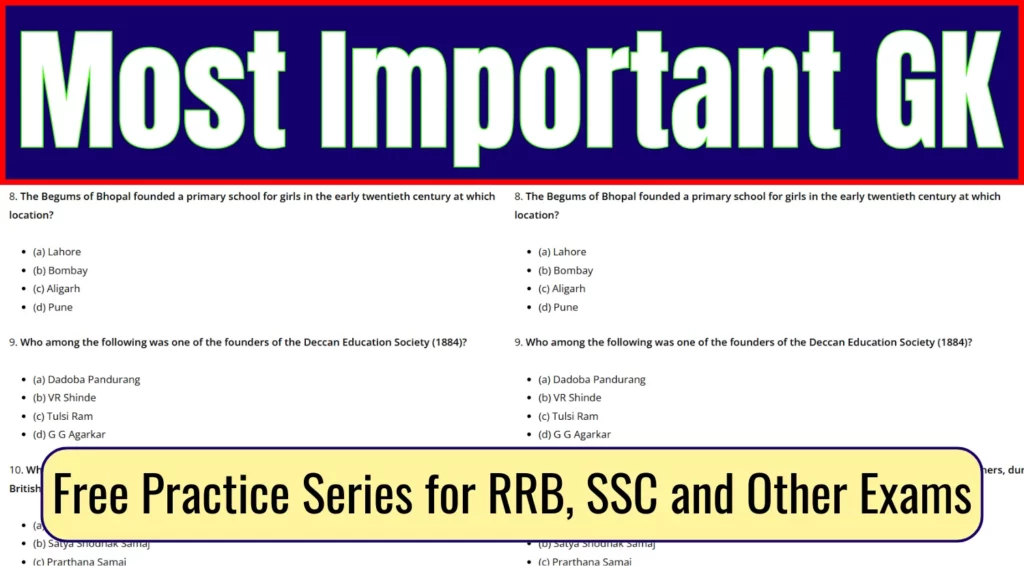 Important GK Practice Set 7 for Railway, SSC, and Other Exams