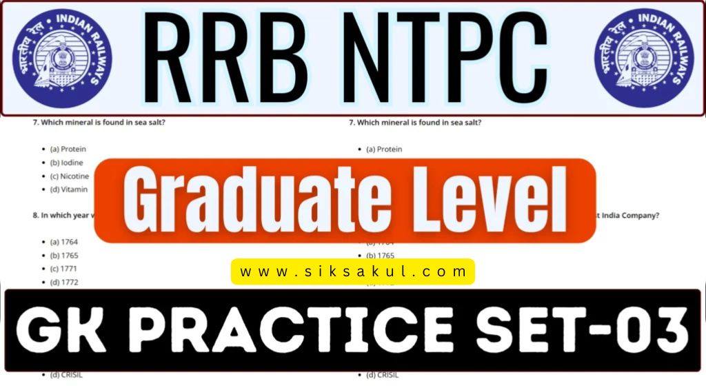 RRB NTPC 2025 Graduate Level CBT Practice Set-3