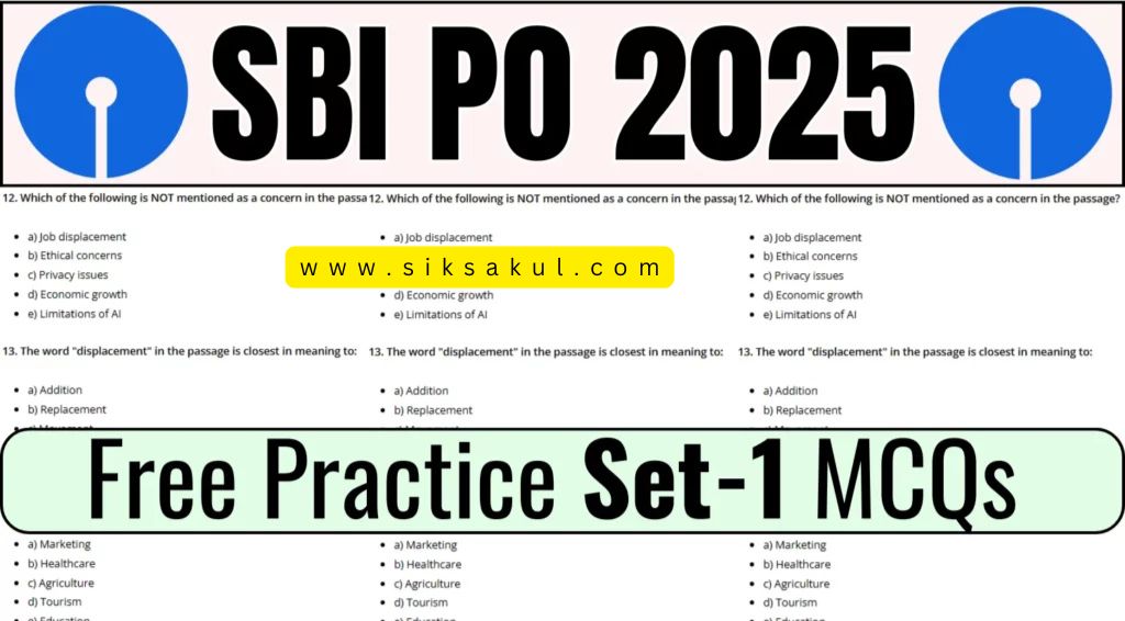 SBI PO 2025 Free Mock Test MCQ Set - 01