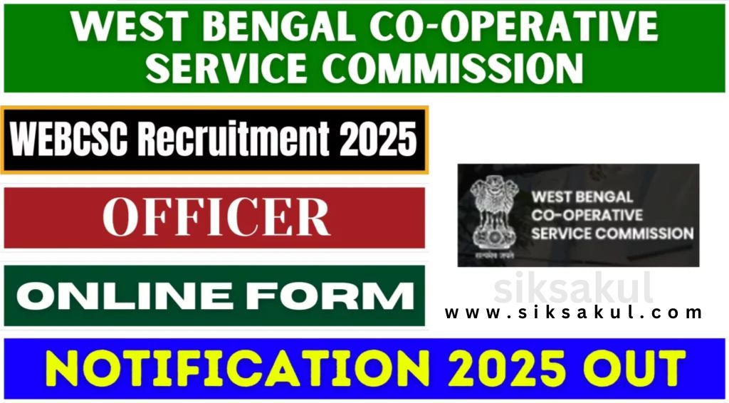 West Bengal Co-operative Service Commission Officer Recruitment Online From 2025