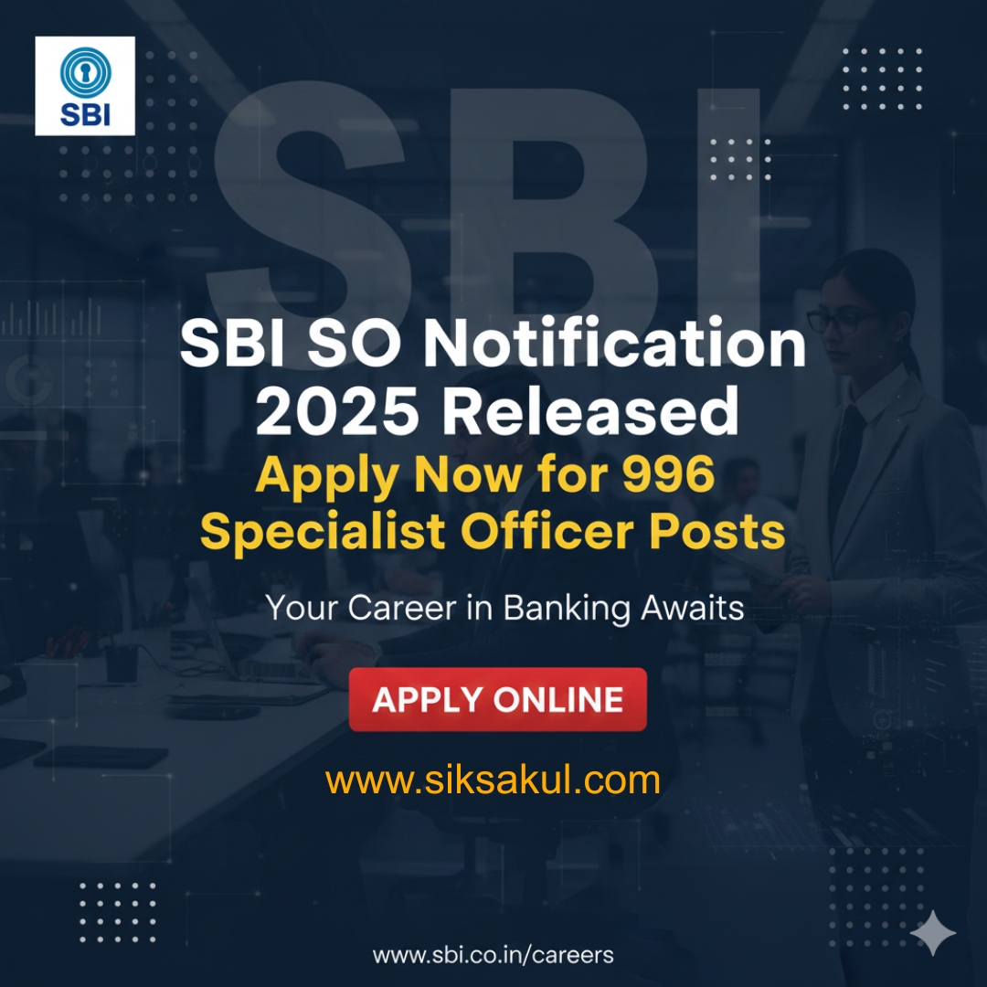 SBI SO Notification 2025 Released