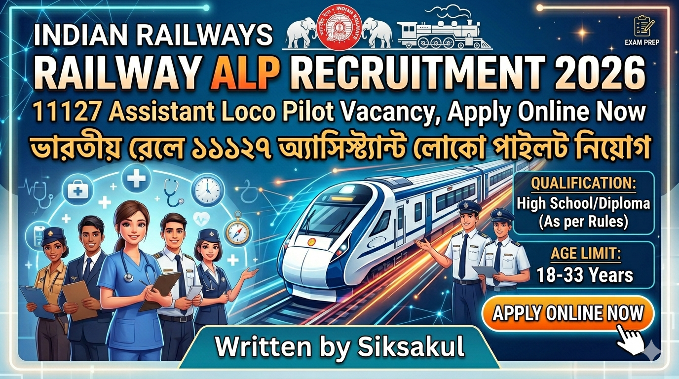 Railway ALP Recruitment 2026: 11127 Assistant Loco Pilot Vacancy