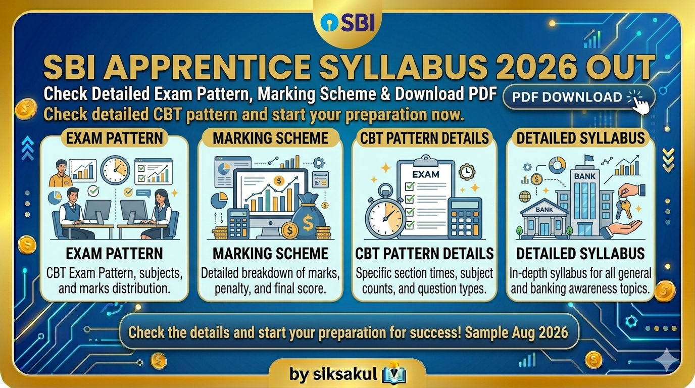 SBI Apprentice Syllabus 2026 Out: Check Detailed Exam Pattern, Marking Scheme & Download PDF