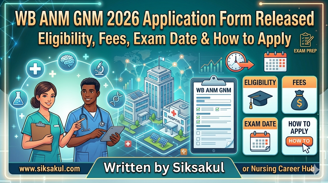 WB ANM GNM 2026 Application Form Released