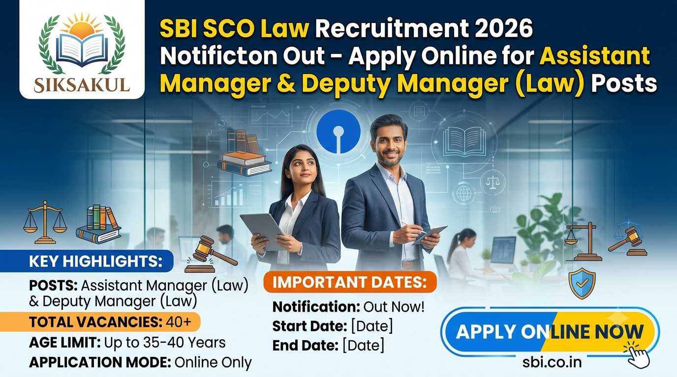SBI SCO Law Recruitment 2026 Notification Out