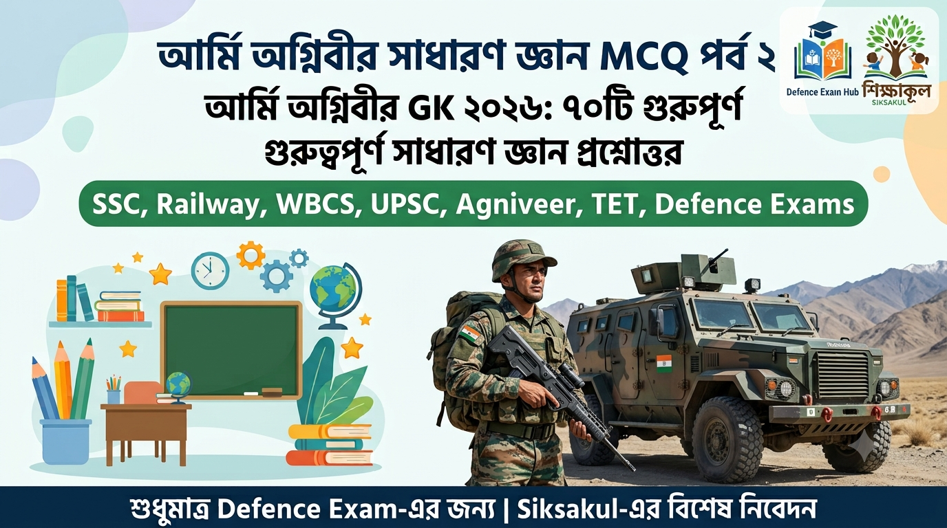 Army Agniveer General Knowledge MCQ in Bengali Part 2
