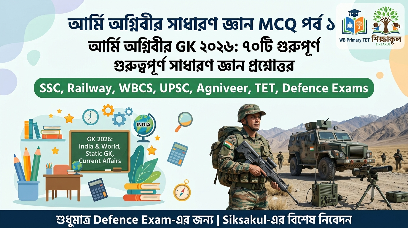 Army Agniveer General Knowledge MCQ in Bengali Part 1